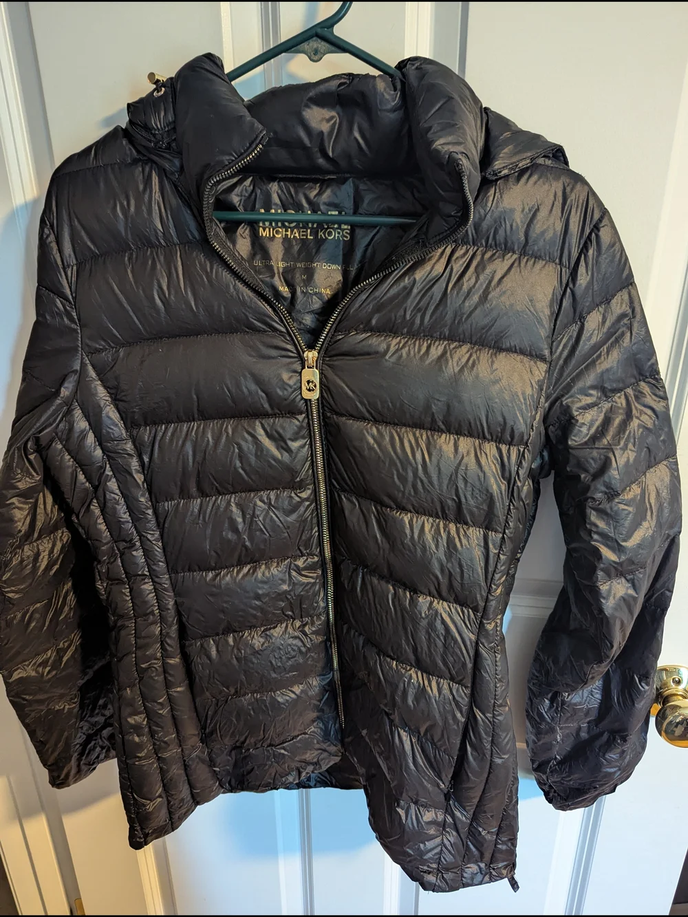 Michael Kors Black Quilted Packable Puffer Jacket Size M